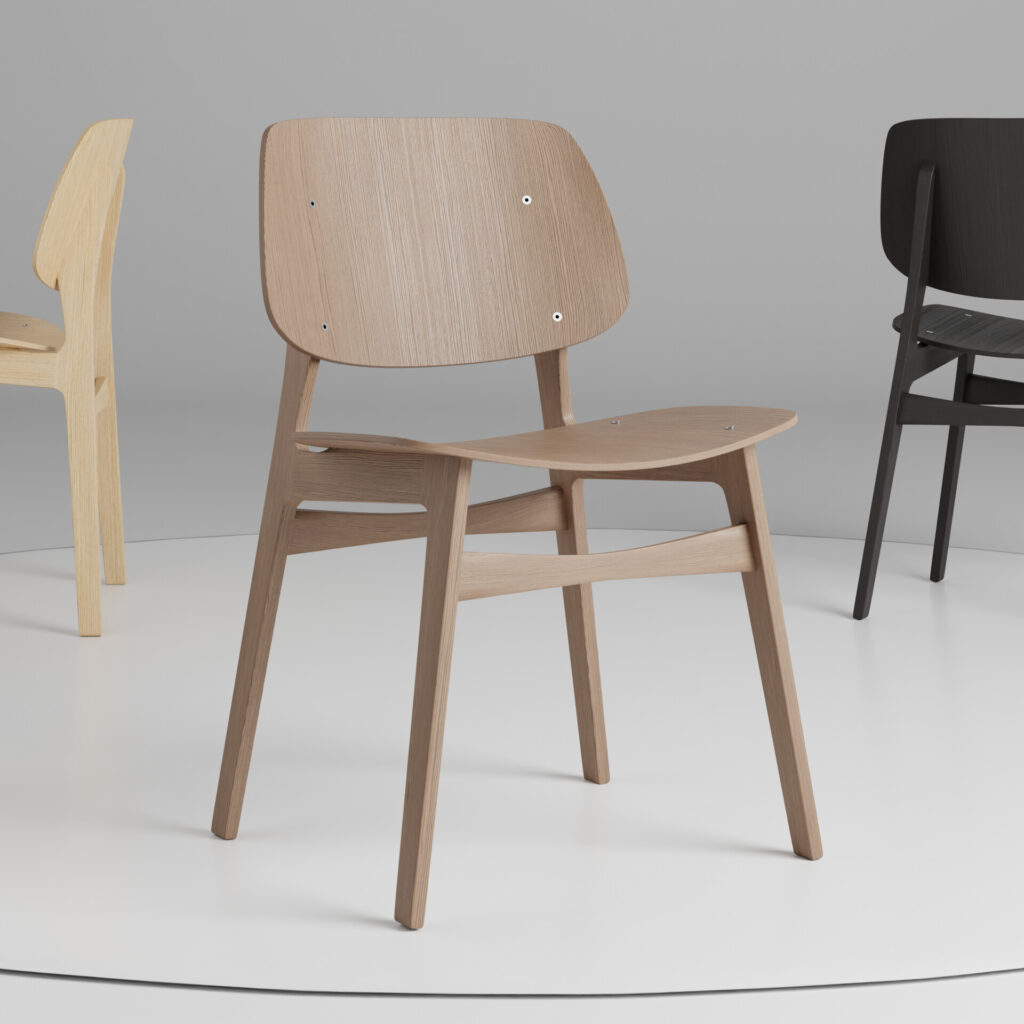 3D Produktdesign Stuhl Holz-Braun