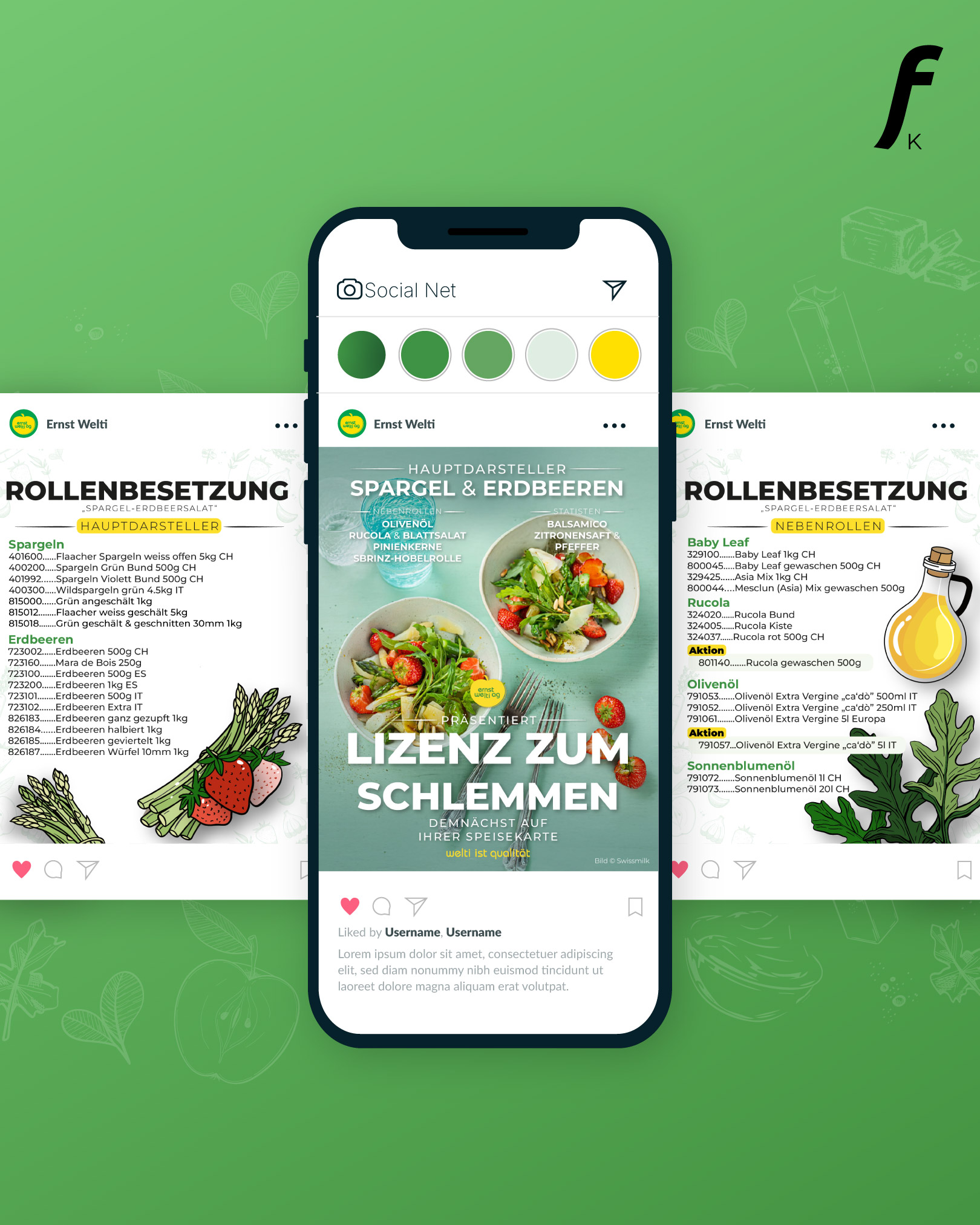 Instagram Kampagne Welti Spargel Saison, Mockup